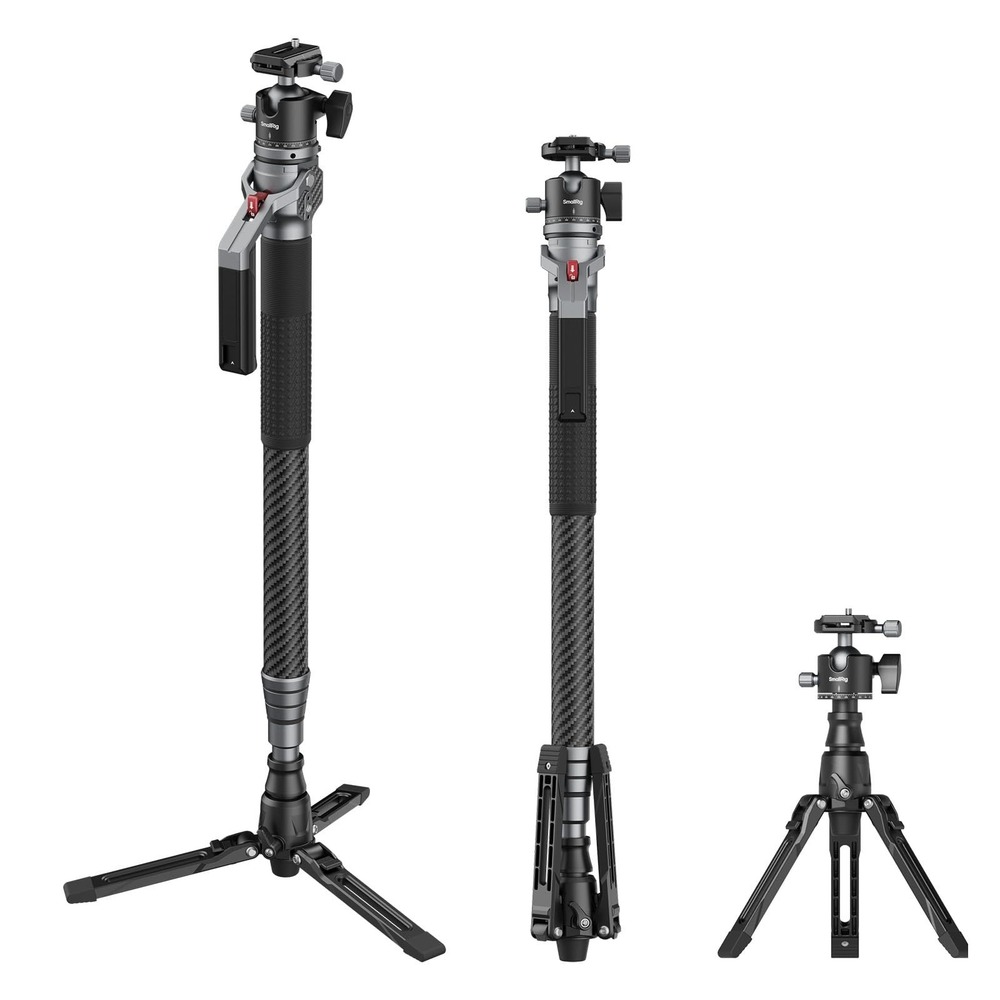 SmallRig 65.6in Carbon Fiber Ball Head Camera Monopod 33lb Load Capacity Black